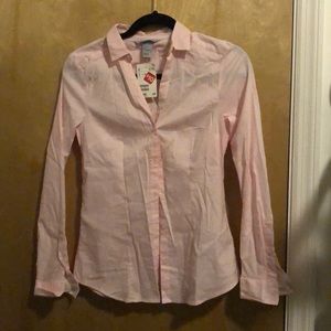 H&M light pink button down